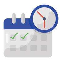 Event calendar icon style clock vector