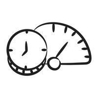 Clock with speedometer efficiency concept vector