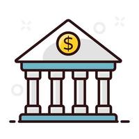 Icon design of bank building vector