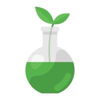 Chemical flask icon style vector
