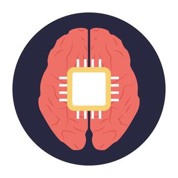 conceptos de procesador de cerebro vector