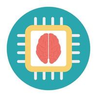 Processor Chip Brain vector