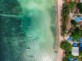 Aerial view on Sairee beach, topical island of Koh Tao, Thailand photo