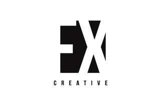 FX F X White Letter Logo Design with Black Square. vector
