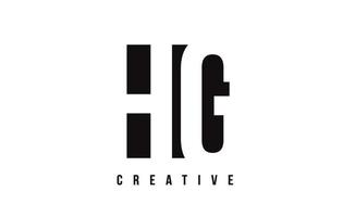 HG H G White Letter Logo Design with Black Square. vector