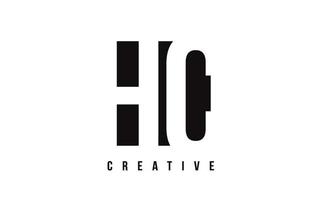 HC H C White Letter Logo Design with Black Square. vector