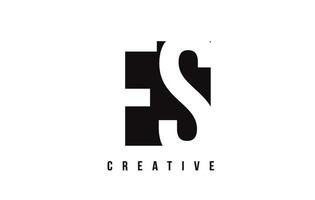 FS F S White Letter Logo Design with Black Square. vector