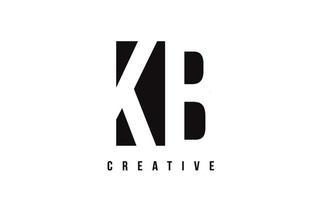 KB K B White Letter Logo Design with Black Square. vector