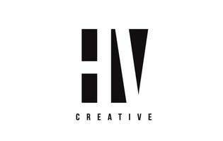 Diseño de logotipo hv hv letra blanca con cuadrado negro. vector