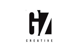 GZ G Z White Letter Logo Design with Black Square. vector