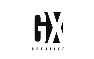 GX G X White Letter Logo Design with Black Square. vector