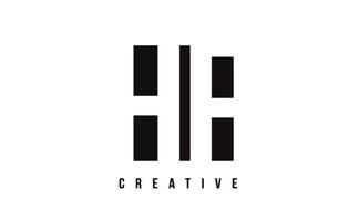 HF H F White Letter Logo Design with Black Square. vector