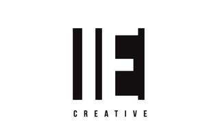 IE I E White Letter Logo Design with Black Square. vector