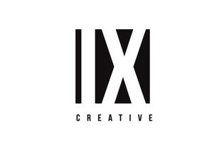 IX I X White Letter Logo Design with Black Square. vector