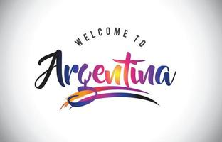 Argentina Welcome To Message in Purple Vibrant Modern Colors. vector