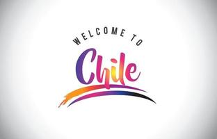 Chile Welcome To Message in Purple Vibrant Modern Colors. vector