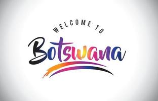 Botswana Welcome To Message in Purple Vibrant Modern Colors. vector