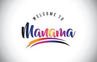 Manama Welcome To Message in Purple Vibrant Modern Colors. vector