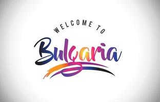 bulgaria bienvenido al mensaje en colores morados vibrantes y modernos. vector