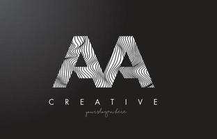 AA A Letter Logo with Zebra Lines Texture Design Vector. vector