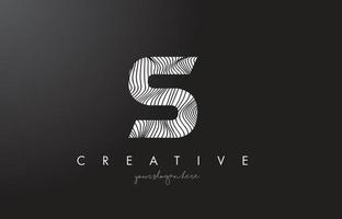 S Letter Logo with Zebra Lines Texture Design Vector. vector
