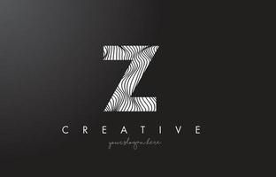 Z Letter Logo with Zebra Lines Texture Design Vector. vector