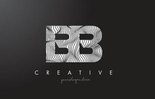 BB B B Letter Logo with Zebra Lines Texture Design Vector. vector