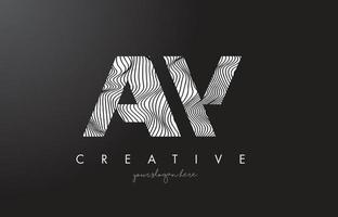 AW A W Letter Logo with Zebra Lines Texture Design Vector. vector