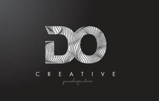 DO D O Letter Logo with Zebra Lines Texture Design Vector. vector