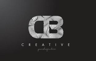 CB C B Letter Logo with Zebra Lines Texture Design Vector. vector