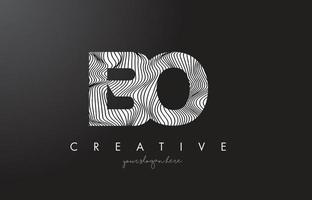 BO B O Letter Logo with Zebra Lines Texture Design Vector. vector