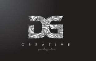 DG D G Letter Logo with Zebra Lines Texture Design Vector. vector