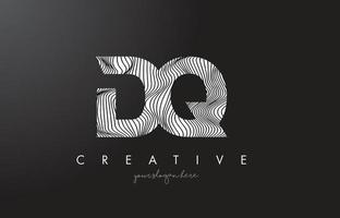 DQ D Q Letter Logo with Zebra Lines Texture Design Vector. vector