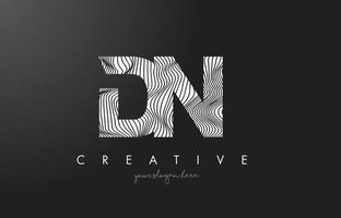 DN D N Letter Logo with Zebra Lines Texture Design Vector. vector