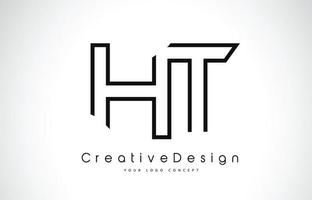 HT H T Letter Logo Design in Black Colors. vector