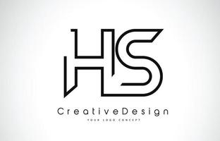 HS H S Letter Logo Design in Black Colors. vector