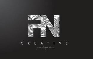 FN F N Letter Logo with Zebra Lines Texture Design Vector. vector