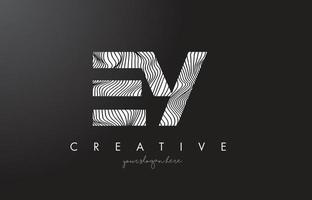 EY E Y Letter Logo with Zebra Lines Texture Design Vector. vector