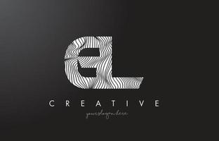 GL G L Letter Logo with Zebra Lines Texture Design Vector. vector