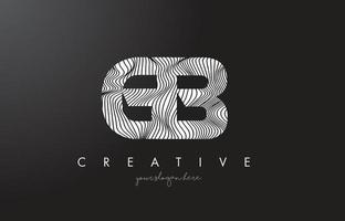 GB G B Letter Logo with Zebra Lines Texture Design Vector. vector