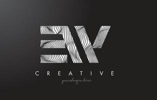 EW E W Letter Logo with Zebra Lines Texture Design Vector. vector