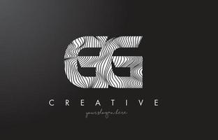 GG G G Letter Logo with Zebra Lines Texture Design Vector. vector
