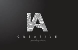 IA I A Letter Logo with Zebra Lines Texture Design Vector. vector