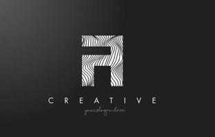 FI F I Letter Logo with Zebra Lines Texture Design Vector. vector