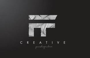 FF F F Letter Logo with Zebra Lines Texture Design Vector. vector