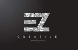 EZ E Z Letter Logo with Zebra Lines Texture Design Vector. vector