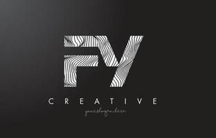 FY F Y Letter Logo with Zebra Lines Texture Design Vector. vector