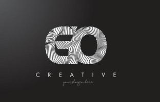 GO G O Letter Logo with Zebra Lines Texture Design Vector. vector