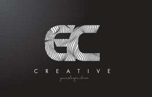 GC G C Letter Logo with Zebra Lines Texture Design Vector. vector