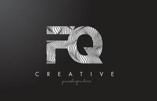 FQ F Q Letter Logo with Zebra Lines Texture Design Vector. vector